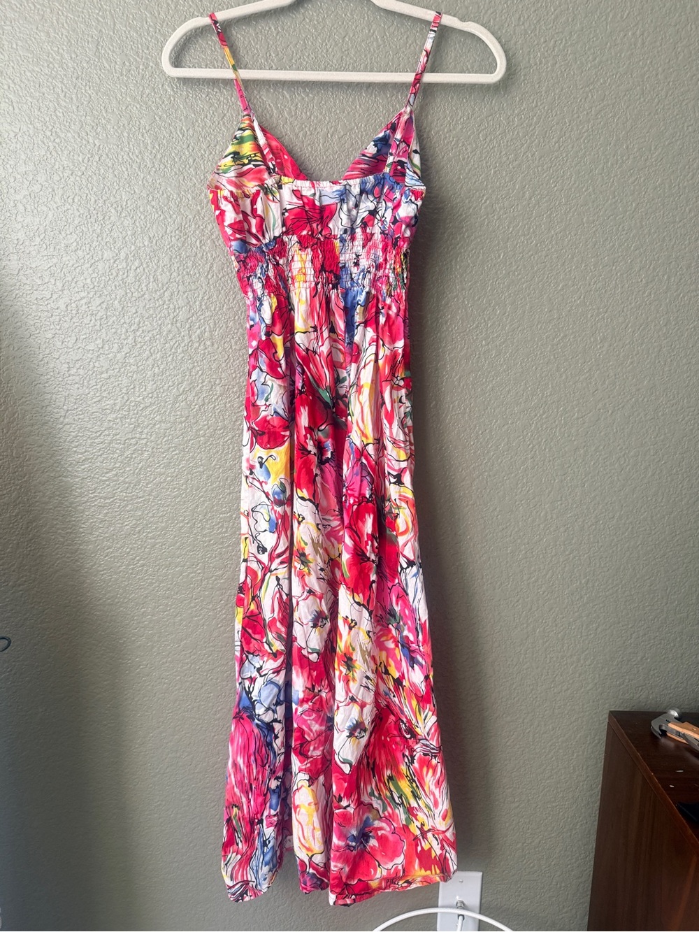 She's Cool Red Floral Maxi Dress with Multicolor Print - Picture 3 of 3